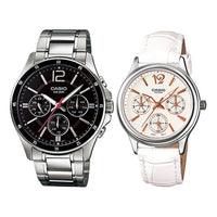 CASIO Quartz Waterproof Mens Black/White Analog MTP-1374D-1A&LTP-2085L-7A