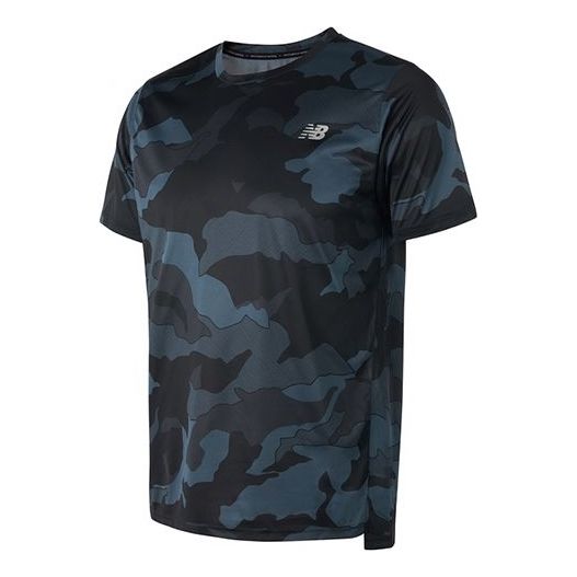 New Balance Men's New Balance Camouflage Sports Round Neck Short Sleeve Black AMT93181-BSL