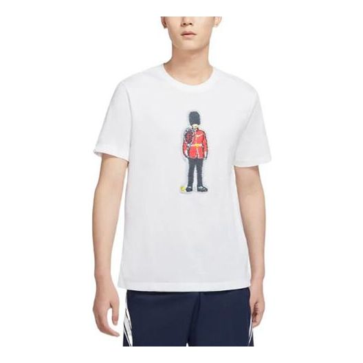 Nike Cartoon Character Pattern Embroidered Round Neck Pullover Short Sleeve White DD8575-100