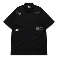Men's FILA FUSION Casual Sports Breathable lapel Short Sleeve Polo Shirt Black T11M121118F-BK