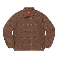 Supreme Houndstooth Logo Snap Front Jacket 'Brown' SUP-FW20-081