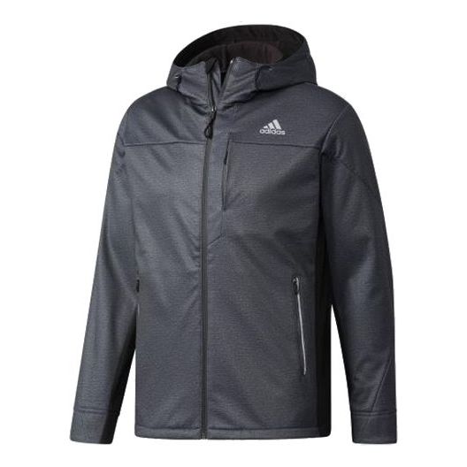 adidas Casual Sports Outdoor Fleece Hooded Jacket Gray CI4182