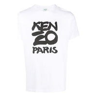 Men's KENZO Cotton Classic Printing Round Neck Short Sleeve White FA55TS0184SA-01