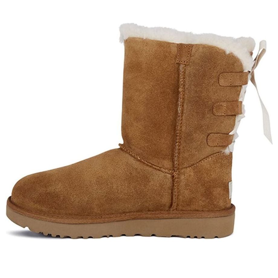 (WMNS) UGG Short Bow Stiefel Fleece Lined Brown 1110706-CHE