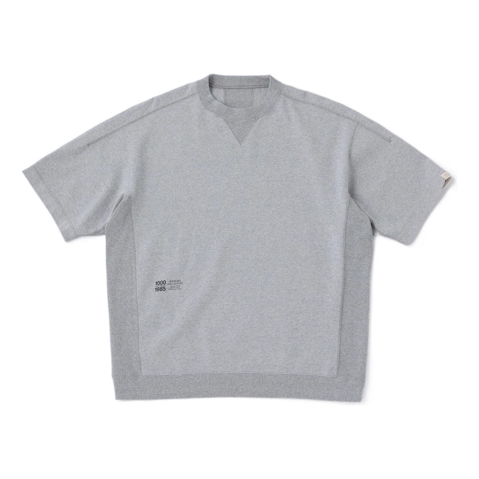 New Balance 1000 Short Sleeve T-shirt Oversized Fit Asia Sizing 'Heather Grey' AMT25071-HGR