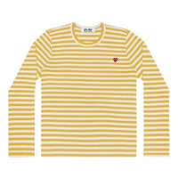 (WMNS) COMME des GARCONS PLAY Striped Long Sleeves Tee 'Yellow' AZ-T217-051-2