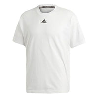 adidas M MH 3S Tee Stripe Sports Round Neck Short Sleeve White DX7656