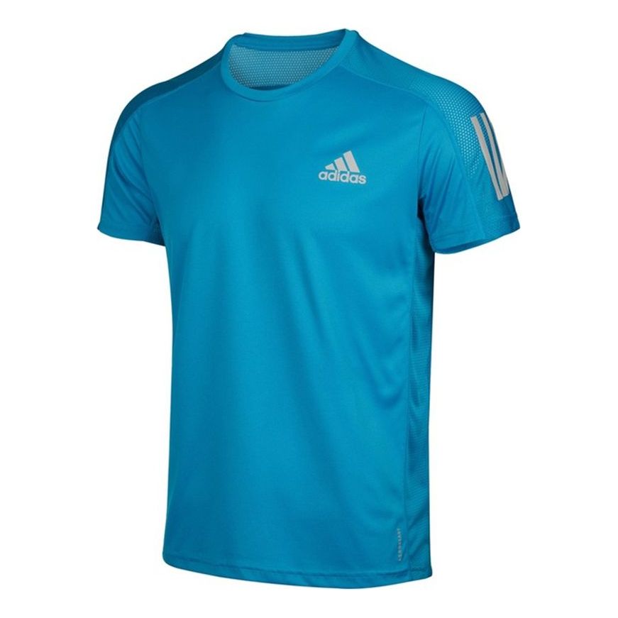 adidas Own the Run Tee Sports Training Quick Dry Round Neck Short Sleeve Blue H34492
