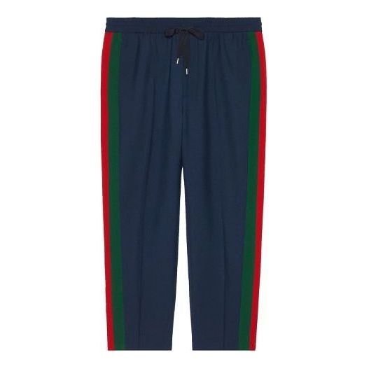Gucci Wool Cropped Pant With Stripe 'Blue' 493714-Z6903-4729
