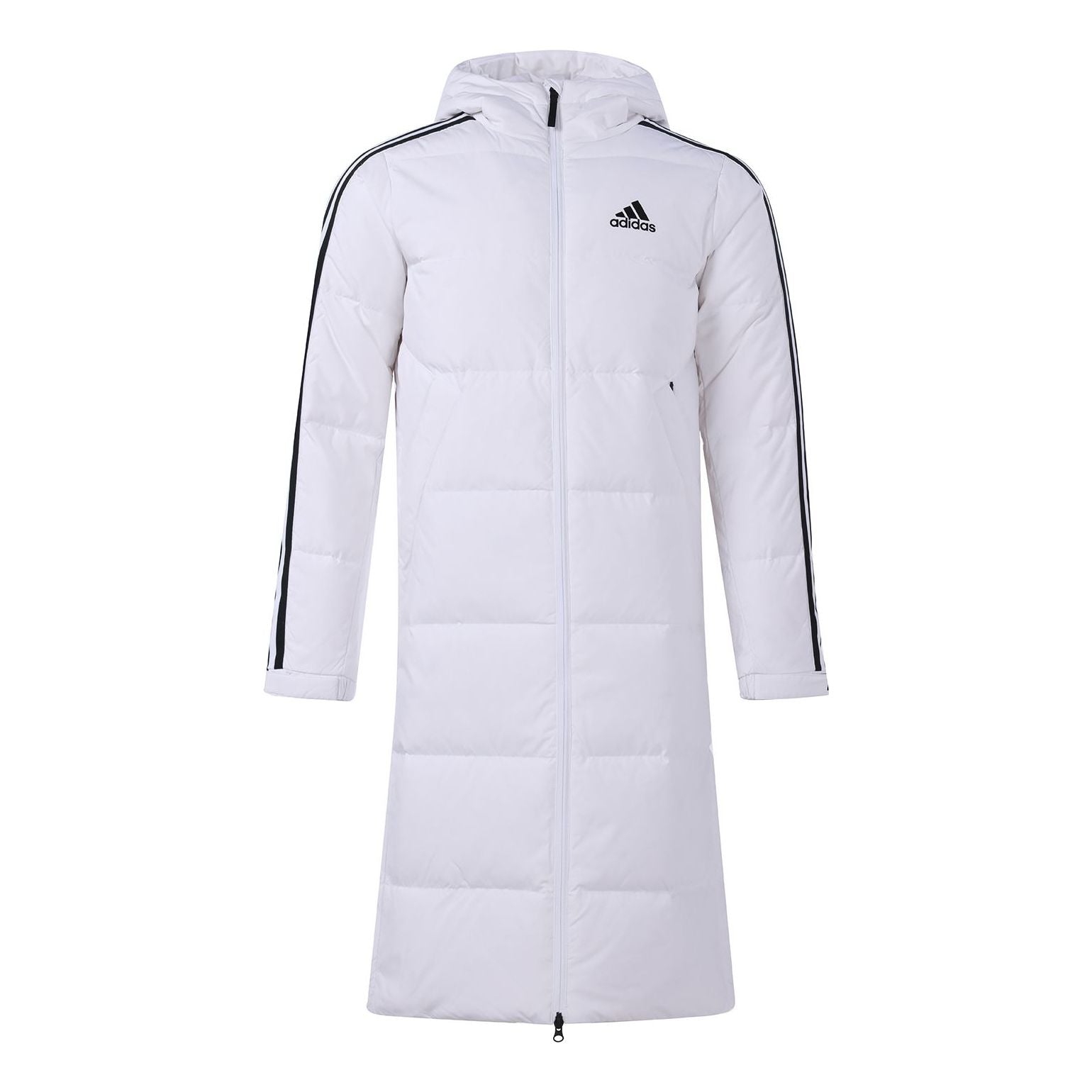 adidas 3ST Long Coat Outdoor Sports Hooded Stay Warm Down Jacket White H20762