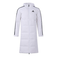 adidas 3ST Long Coat Outdoor Sports Hooded Stay Warm Down Jacket White H20762
