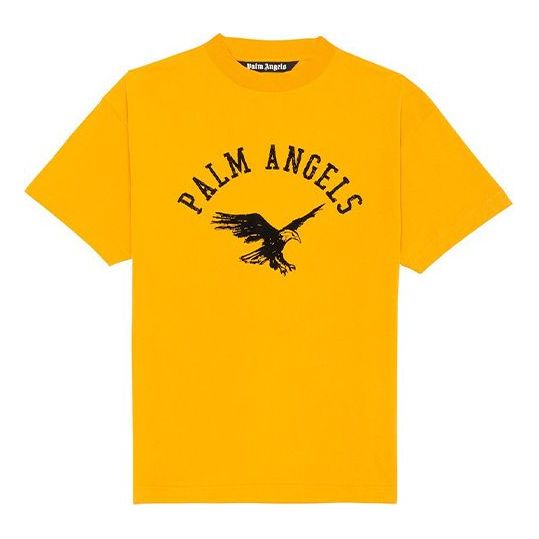 PALM ANGELS Eagle Printing Short Sleeve Yellow PMAA001E20JER0122210