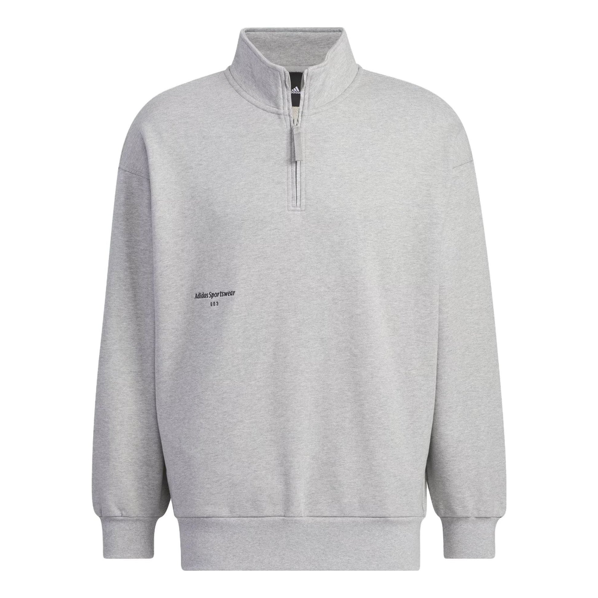 adidas Sportswear Half-Zip Crew Sweatshirt 'Grey' IZ1597