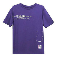 Men's Vans Alphabet Logo Printing Round Neck Short Sleeve Purple VN0A4P45Y0X