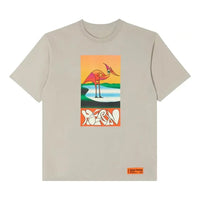 HERON PRESTON SS22 Abstract T-shirt 'Grey Orange' HMAA026S22JER0030920
