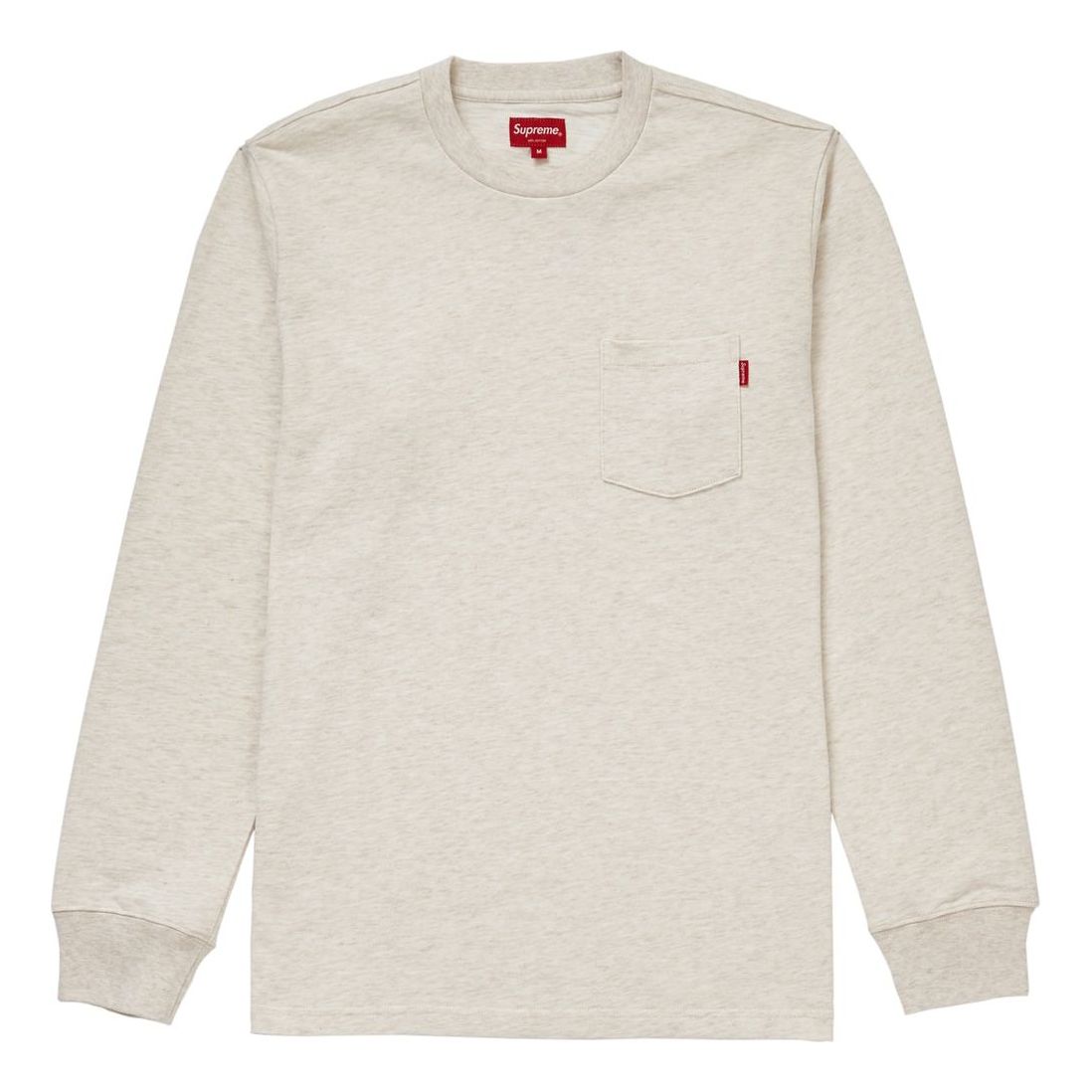 Supreme FW18 LS Pocket Heather Natural Tee SUP-FW18-816