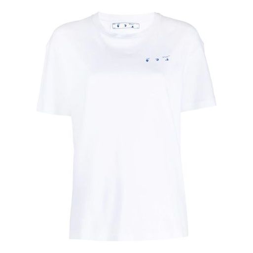 (WMNS) Off-White SS21 Floral Printing Short Sleeve Slim Fit Version White OWAA089S21JER0010145