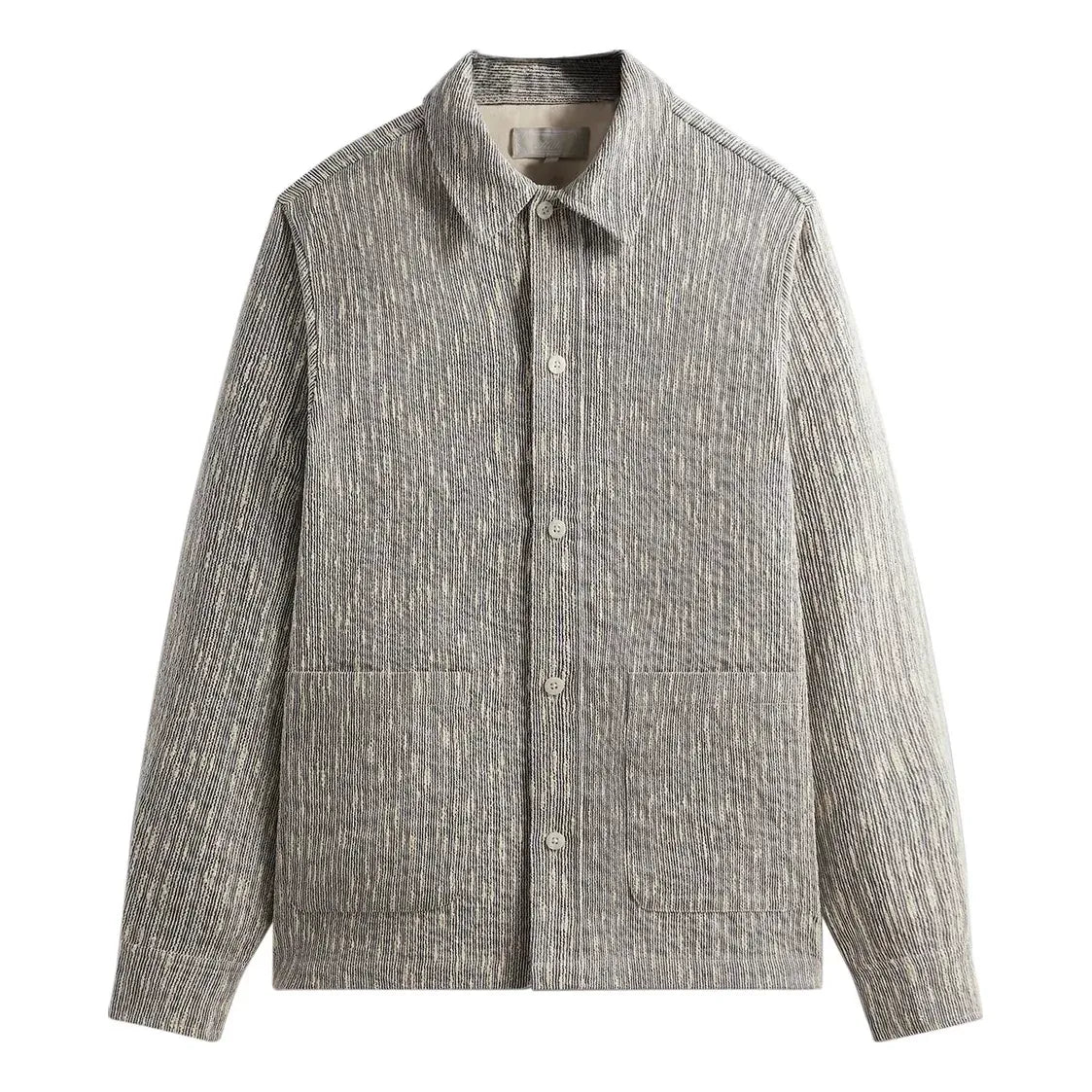 KITH SS24 Slub Boucle Boxy Collared Overshirt 'Ink' KHM031816-432