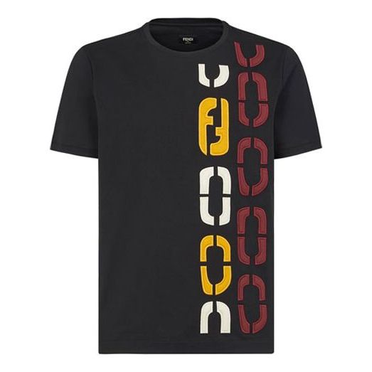 Men's FENDI Logo Short Sleeve Black FY0894ADVJF0QA1