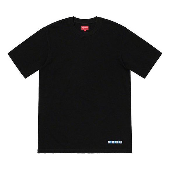 Supreme SS19 Waffle S/S Top Solid Color Short Sleeve Unisex Black SUP-SS19-10460