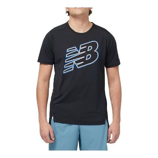 New Balance Accelerate Graphic Short Sleeve T-shirt Asia Sizing 'Marine Blue' MT23224-MIB