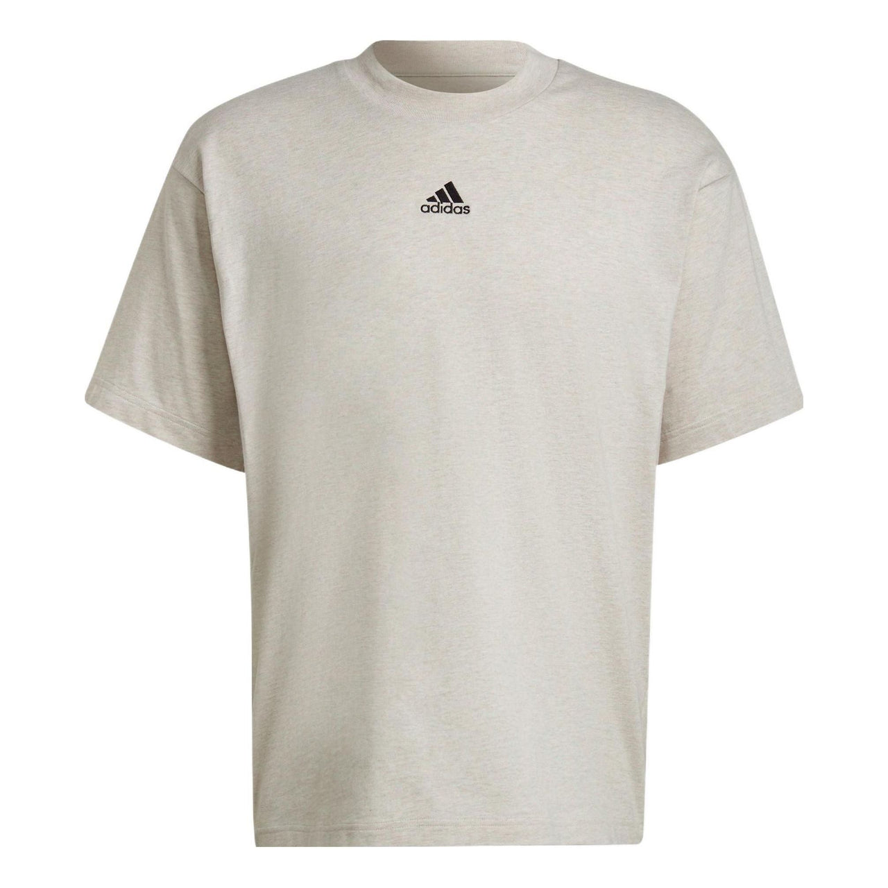 Men's adidas Small Logo Printing Solid Color Round Neck Short Sleeve Gray T-Shirt H65780