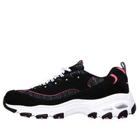 (WMNS) Skechers D'Lites Low-Top Running Shoes Black/Pink 11936-BKHP