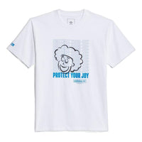 adidas Cartoon Character Pattern Printing Round Neck Short Sleeve Japanese Version White T-Shirt HC0176