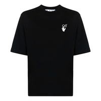 Men's Off-White FW21 Logo Round Neck Short Sleeve Loose Fit Black T-Shirt OMAA119F21JER0081001
