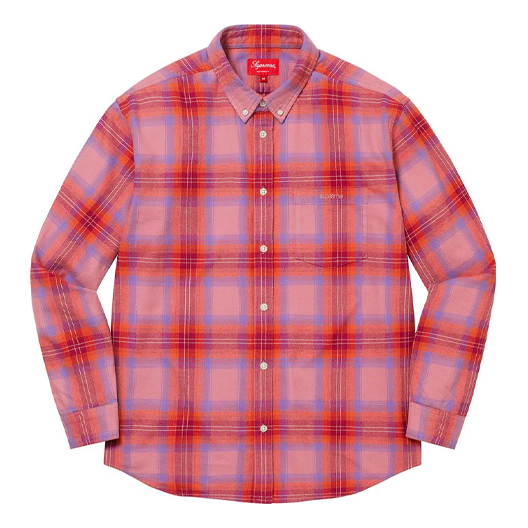 Supreme Brushed Plaid Flannel Shirt 'Red Pink Blue' SUP-SS22-101