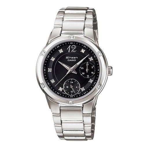 CASIO SHEEN Waterproof Stainless Steel Strap Black Analog SHN-3017D-1ADR