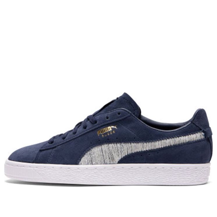 PUMA Suede Ripped Denim Blue Mens Lace Up Sneakers 369871-02