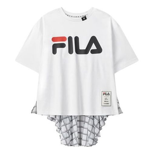 (WMNS) FILA x MIHARA Short Sleeve White Splicing F71W038109F-WT