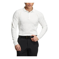 Men's adidas Solid Color Alphabet Printing Lapel Long Sleeves White Polo Shirt HG1656