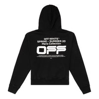 Off-White Black Wavy Logo Slogan Printing Loose Fit OMBB037R20E300041001