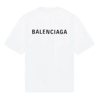 Men's Balenciaga FW21 Logo Printing Retro Short Sleeve 'White' 612966TIVG59040