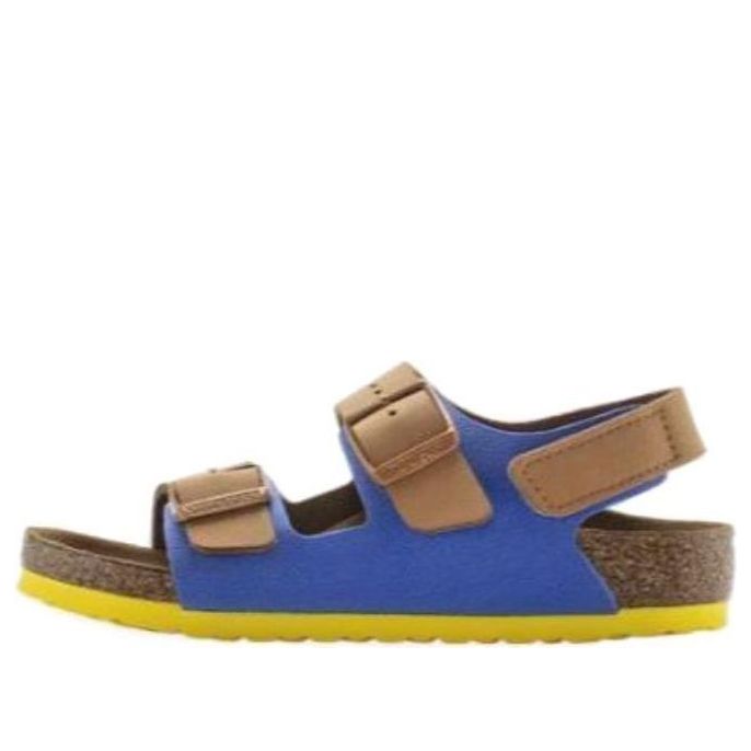 (PS) Birkenstock Milano HL Kids Birko-Flor Narrow Fit 'Nubuck Caramel/Ultra Blue' 1024384