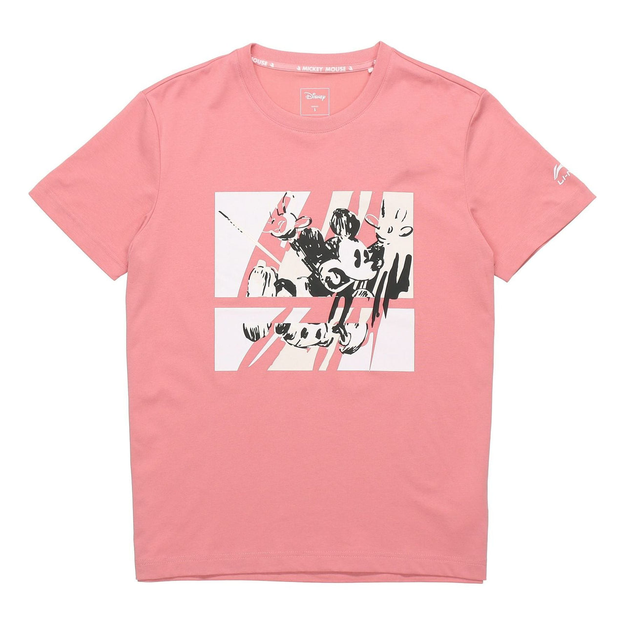 Li-Ning x Disney Crossover Mickey Printing Short Sleeve Apricot Pink AHSQ527-3