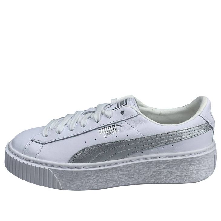 (WMNS) PUMA Basket Skate shoes 'White Silver' 367522-01
