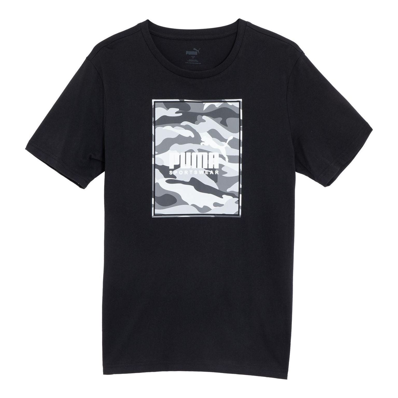 PUMA Box Logo Camo Lifestyle T-shirt 'Black' 683438-01