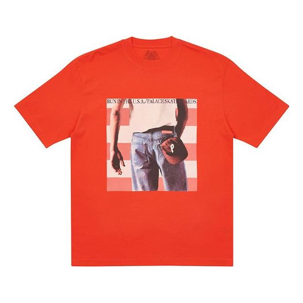 PALACE Portrait Pattern Basic Short Sleeve Red T-Shirt PAL-SS21-012