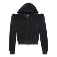 Balenciaga Round Shoulder Zip-up Hoodie 'Black' 767880TNV611000