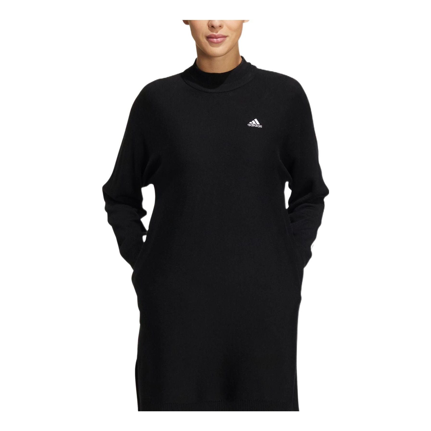 (WMNS) adidas 3-Stripes Long Sleeve Sweater Dress Asia Sizing 'Black' HG8275