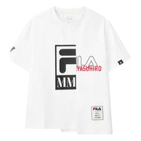 (WMNS) FILA x MIHARA YASUHIRO/ Mihara Yasuhiro Crossover Round Neck Pullover Short Sleeve White T-Shirt F11W123111F-WT