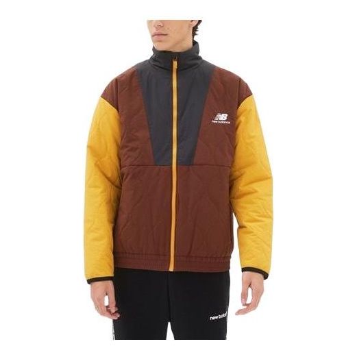 New Balance Athletics Full Zip Quilted Outerwear Asia Sizing 'Rich Oak' MJ23501-ROK