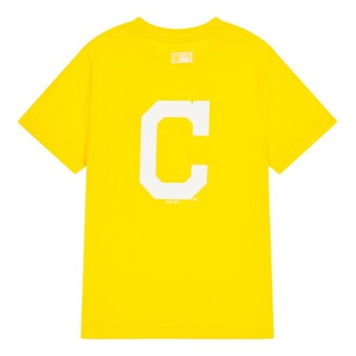 MLB  Disney Mickey Crossover Cleveland Guardians Basic Printing Short Sleeve Unisex Yellow 31TSK2031-45Y
