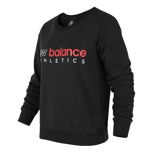 (WMNS) New Balance Essentials Icon Crew Asia Sizing 'Black Red' AWT01559-BK
