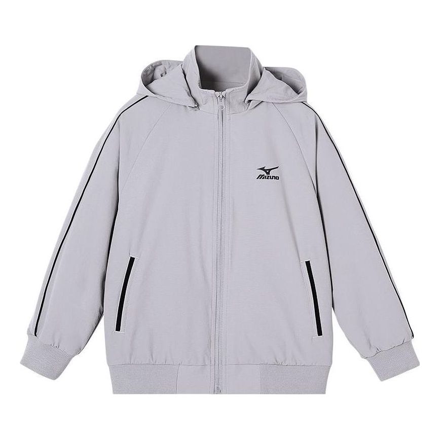 (GS) Mizuno Logo Fleece Jacket 'Grey' 32CC2904