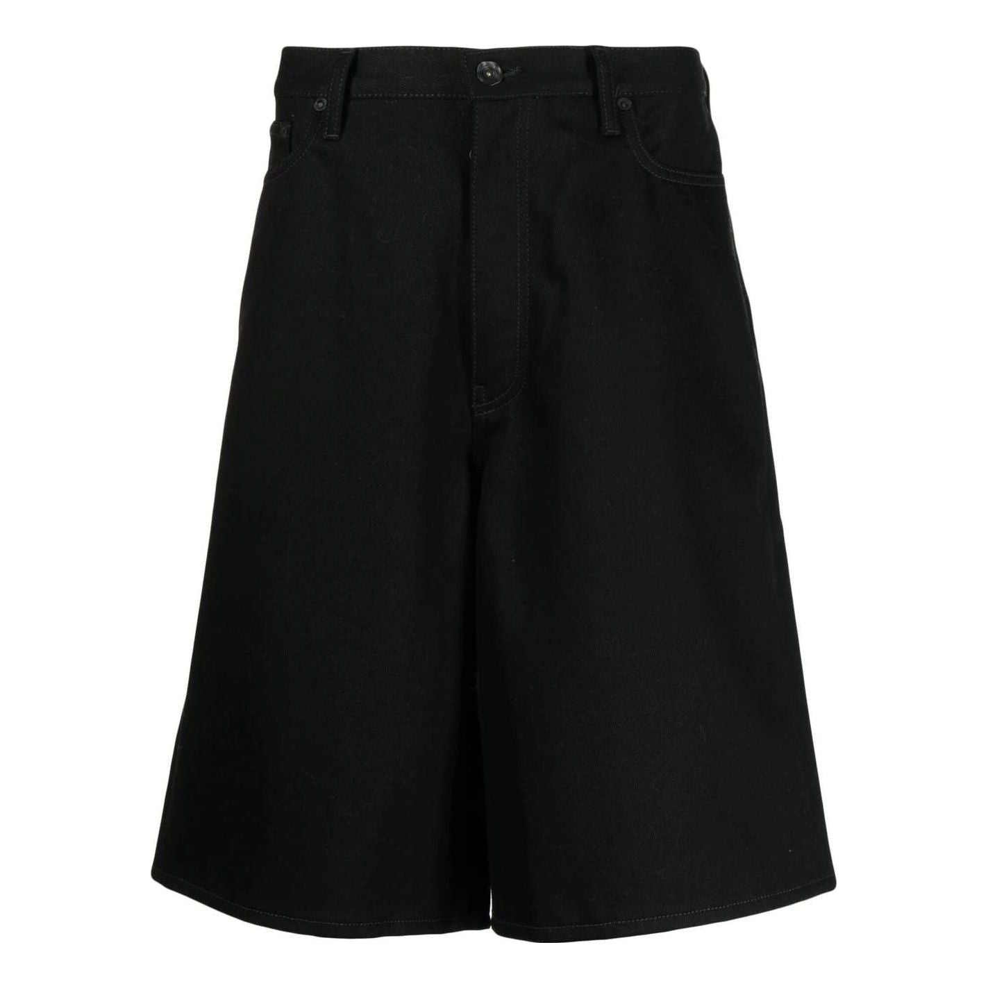 Off-White Logo-Print Knee-Length Shorts 'Black' OMYC010C99DEN0011001
