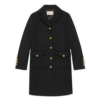 (WMNS) Gucci Wool Coat With Double G 'Black' 494500-ZHW03-1000